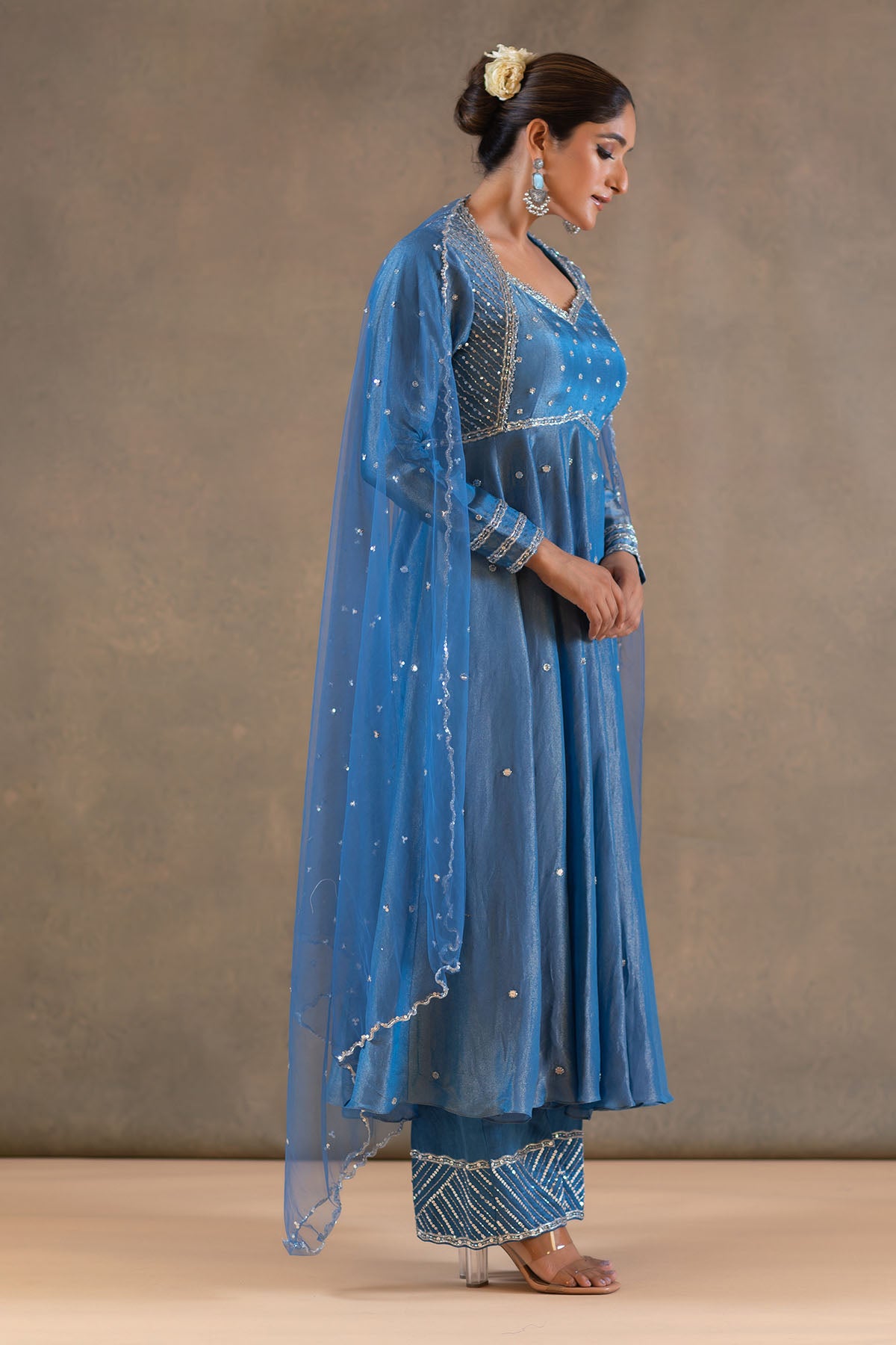 COBALT BLUE ANARKALI SET