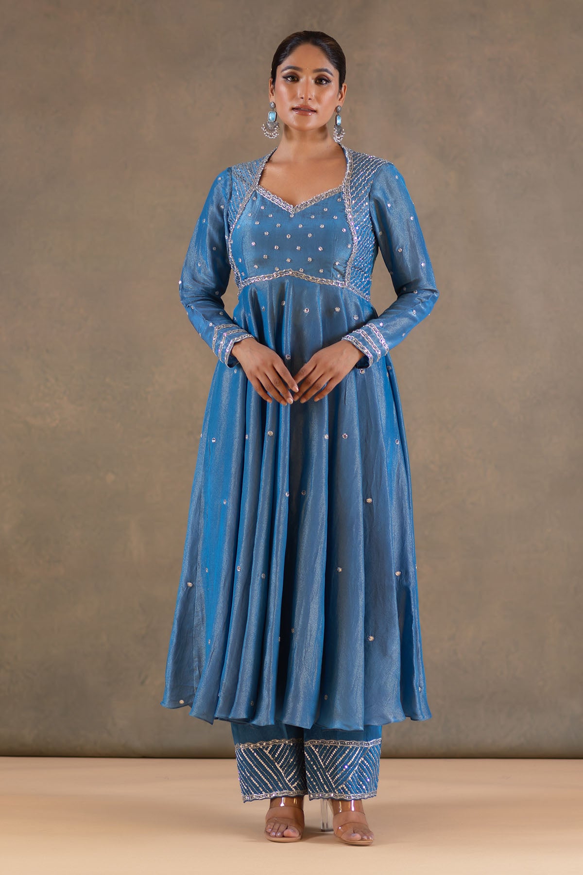 COBALT BLUE ANARKALI SET