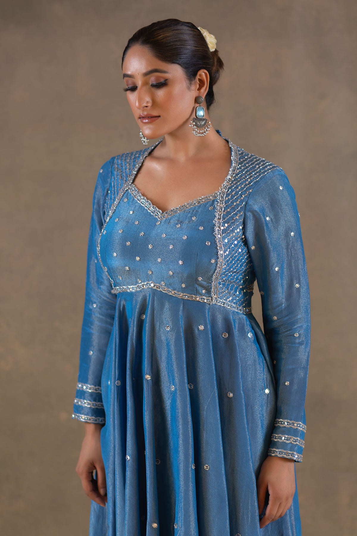 COBALT BLUE ANARKALI SET