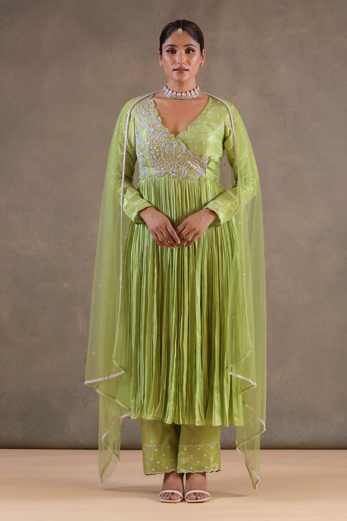 GREEN ANARKALI SET