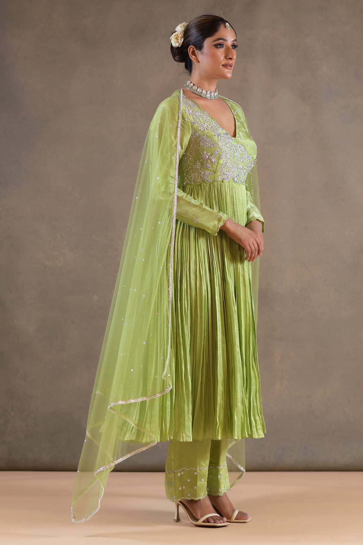 GREEN ANARKALI SET