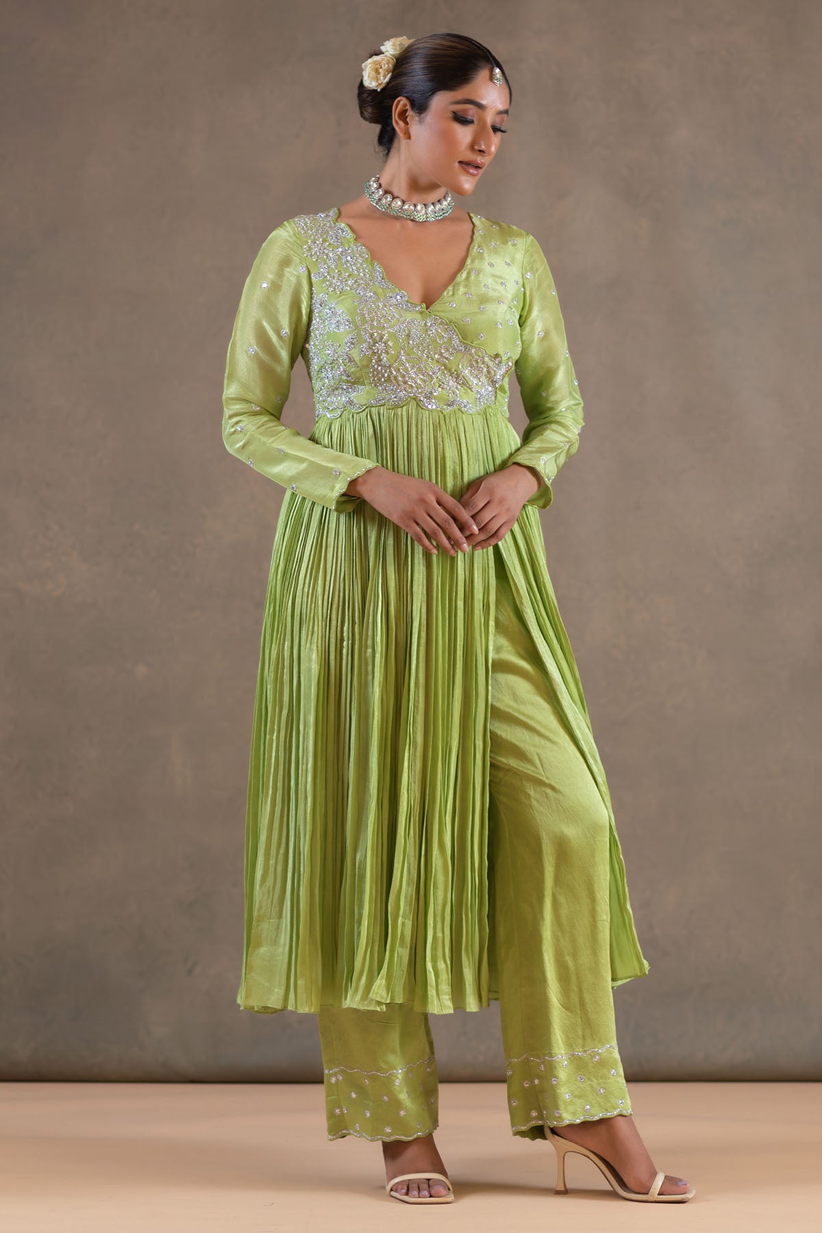 GREEN ANARKALI SET