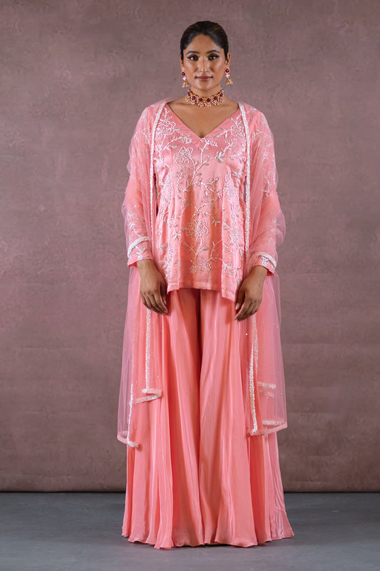 PINK KURTA AND PLAZZO SET