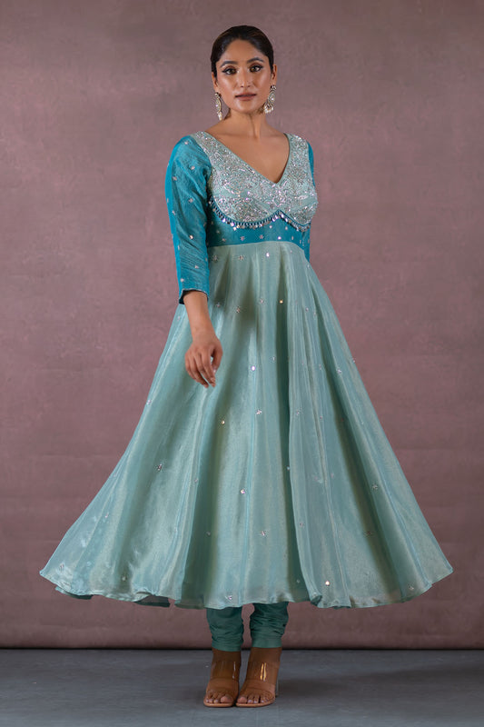 TEAL ANARKALI SET